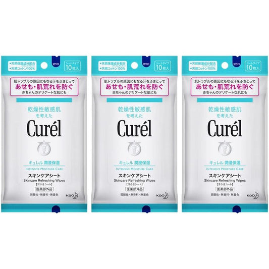 Bulk Purchase Curel Skin Care Sheet, Pack of 10 x 3 (Can be Used for Babies)