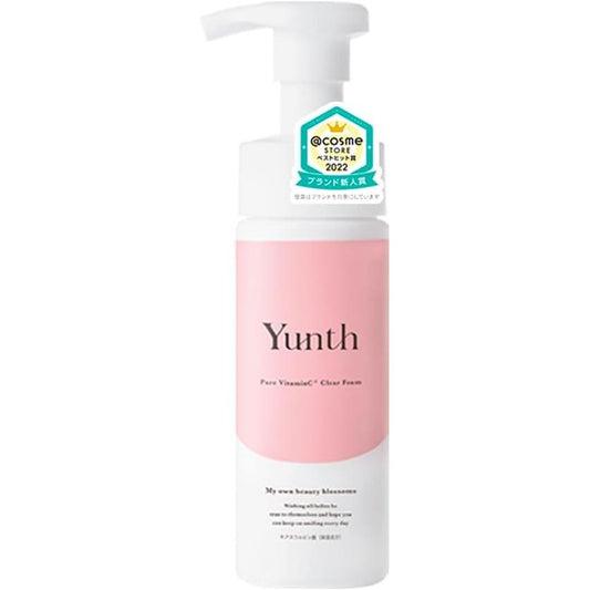 Yunth Raw Vitamin C Clear Foam, 5.1 fl oz (150 ml), Facial Cleansing Foam, Vitamin C, Whitening, Pores, Paraben Free, Mineral Oil Free, Synthetic Fragrance Free, Synthetic Coloring Free, Ascorbic Acid, Skin Care, Yuka Chiba