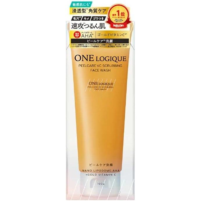 One Logique Wash C, 3.5 oz (100 g), Made in Japan, Face Wash, Peel Care, Pore Care, Exfoliating Care, Vitamin C, Corner Plug, Nano Lipodome AHA, Mild, Smooth Skin, Dense Foam, Exfoliating Skin