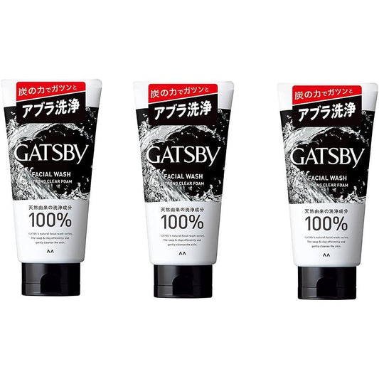 Gatsby Facial Wash Strong Clear Foam x 3 Piece Set