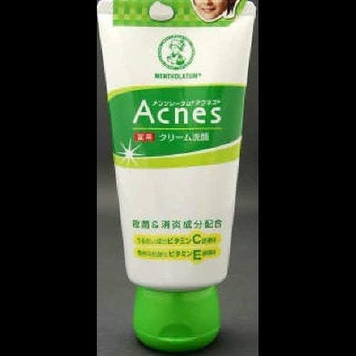 Sold as a Set Rohto Pharmaceutical Mentholatum Acnes Medicated Cream Face Wash (4.6 oz (130 g) x 2 Piece Set Facial Cleanser Quasi-drug