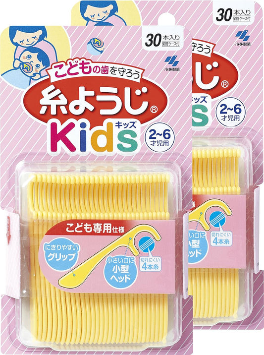 Bulk Purchase Kobayashi Pharmaceutical's Thread Toothpick Kids Children's Thread Toothpick, Patterned Floss, Dental Floss, For Children 2 to 6 Years Old, 30 pieces x 2 pieces