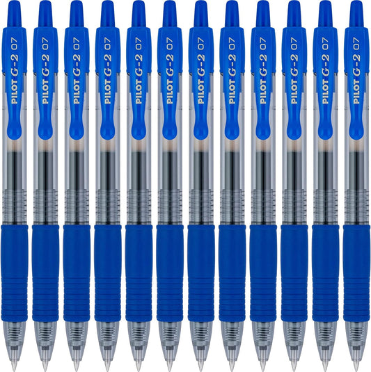 G2 Gel Roller Ball Pen, Retractable, Refillable, Blue Ink, 0.7mm Fine, Dozen (並行輸入品)