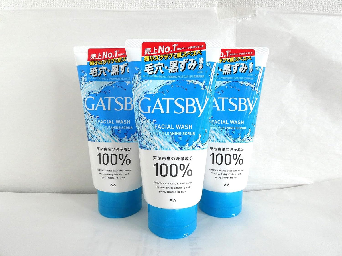 Gatsby Facial Wash Deep Cleaning Scrub Set of 3