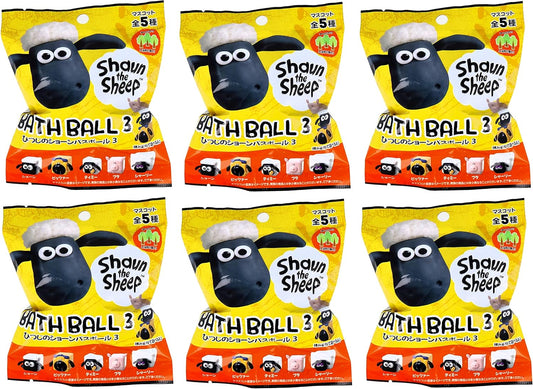 Shaun the Sheep Bath Salt, Popping Mascot Bath Ball 3, Set of 6