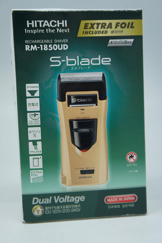 HITACHI Made in Japan For Overseas Multi-Voltage 100-240V Rechargeable Electric Shaver 1 Blade RM-1850UD