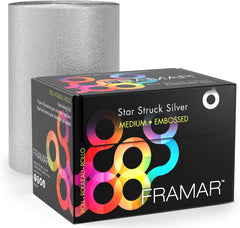 FRAMAR R-EMB-MSIL Hair Color Star Stack Silver Embossed Medium Foil for Hair Color