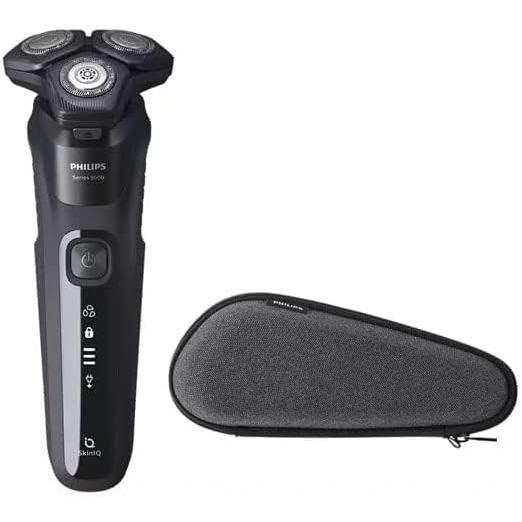 PHILIPS S5588/30 Rotatable Rechargeable Wet   Dry Electric Shaver 5000 Series with Storage Case, Black